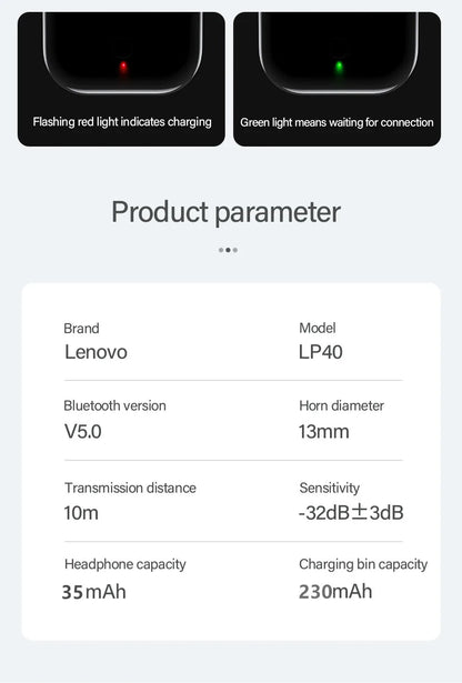 Lenovo LP40 Wireless Earbuds