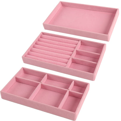 Fashion Portable Velvet  Jewelry Display Organizer Box