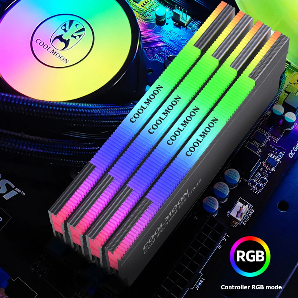 ARGB RAM Heatsink Cooler with Aluminum Heat Spreader for Desktop Memory