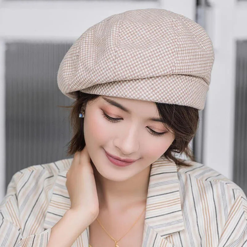 Elegant Women Plaid Beret