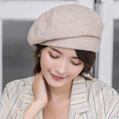 Elegant Women Plaid Beret