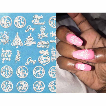 3D Acrylic Engraved  Nail Sticker