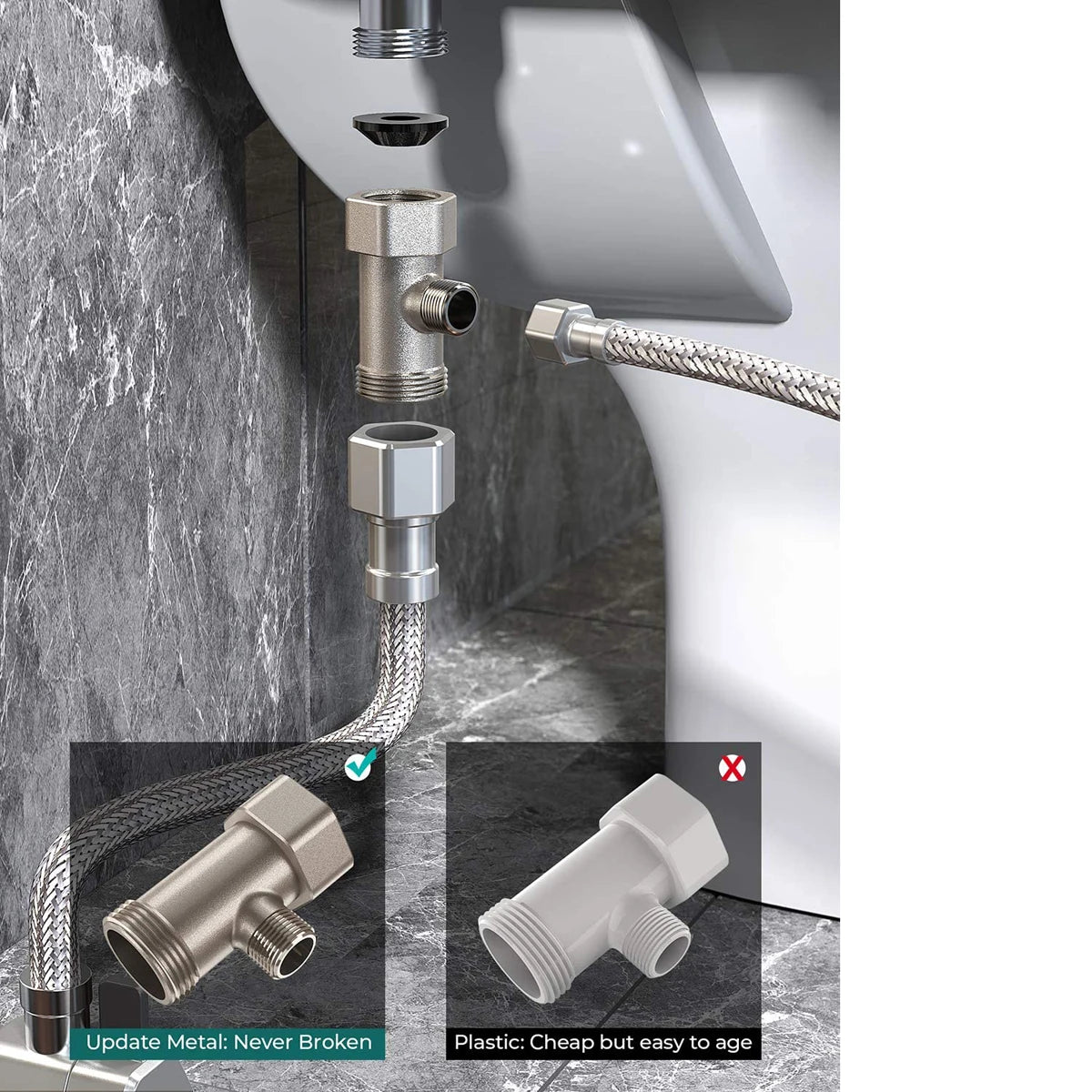 Dual Nozzle Bidet Toilet Seat Attachment