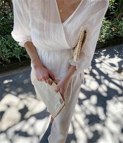 Women’s Handwoven Straw Envelope Clutch Bag