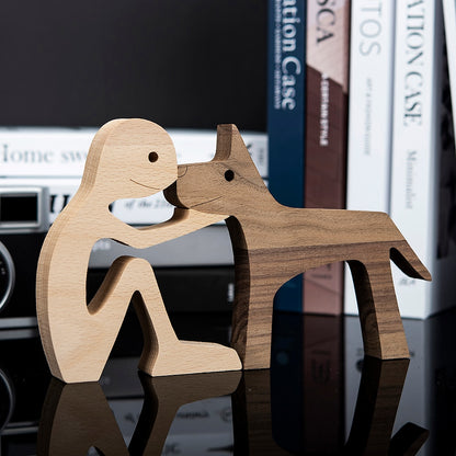 Family Puppy Wood Dog Craft  Table Ornament