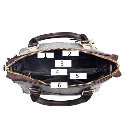 Large PU Leather Monogram Tote Handbag