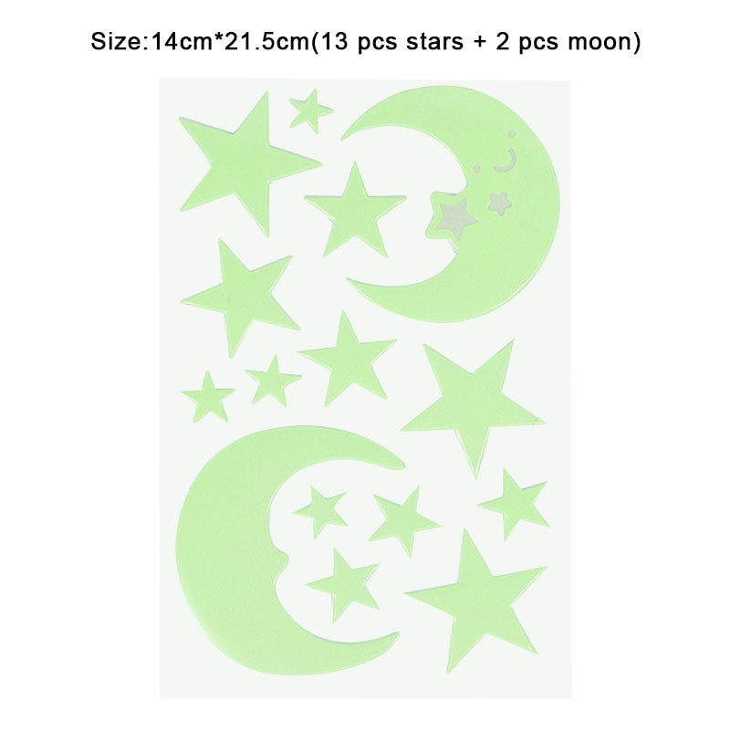 Luminous 3D Stars Dots Wall Sticker