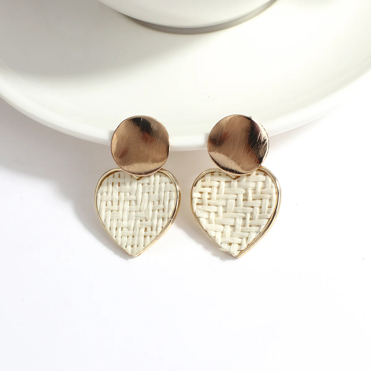 AENSOA Boho Handmade Geometric Wooden Drop Earrings