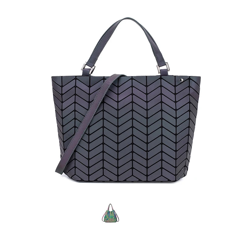 Luminous Geometric Reflective Tote Bag