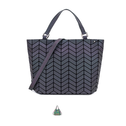 Luminous Geometric Reflective Tote Bag