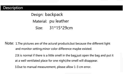 Women’s Anti-Theft PU Leather Travel Backpack