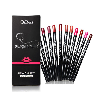 QIBEST 12Colour Long-lasting Matte Lipliner Pencil