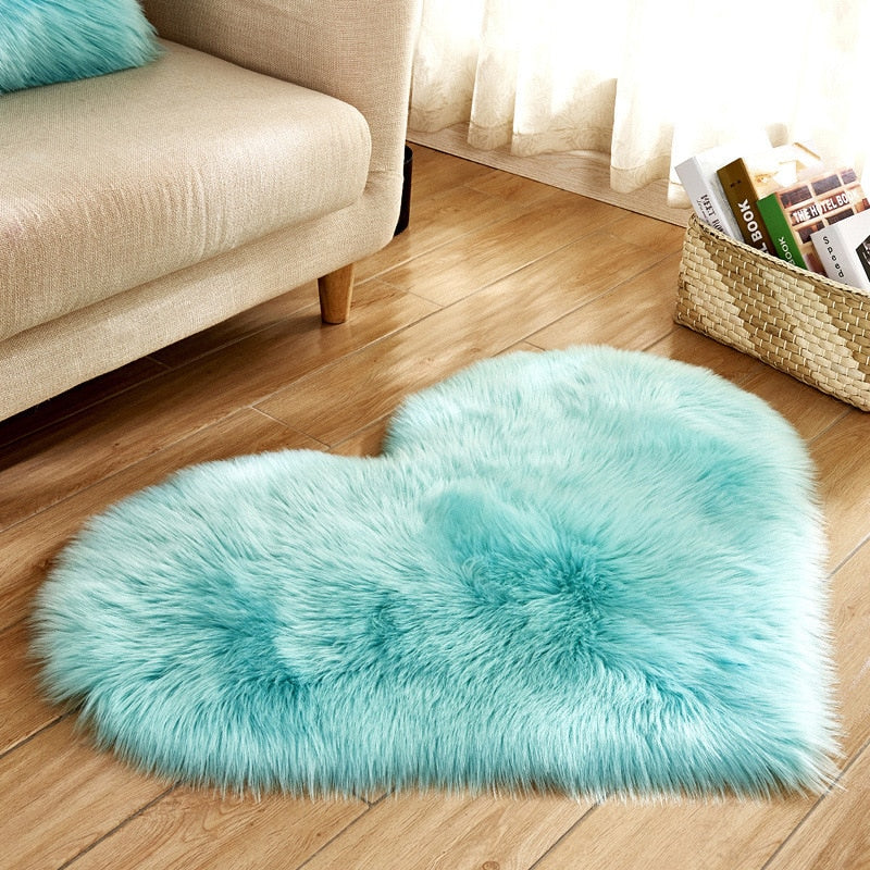 Heart Shape Fluffy Rugs  For Kids Bedroom