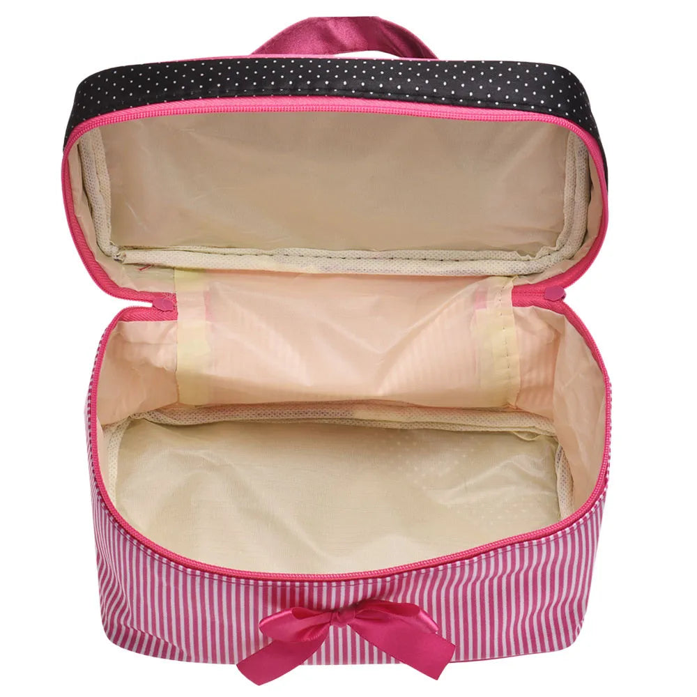 Women’s Striped Travel Cosmetic Bag