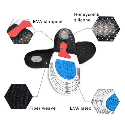 Silicone Gel Sports Insoles with Arch Support