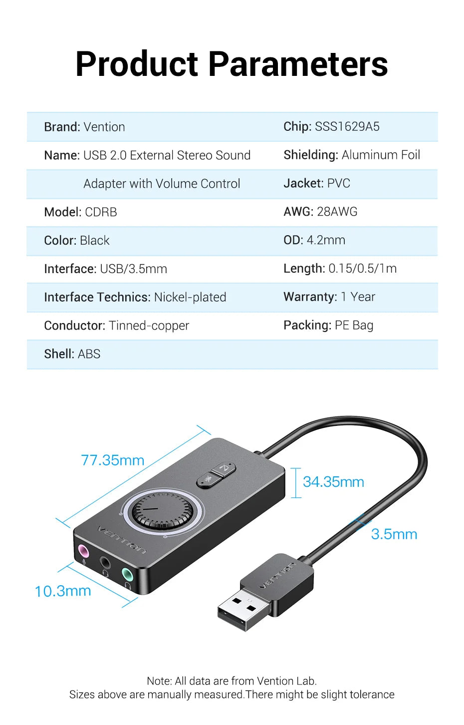 Vention USB Sound Card Adapter