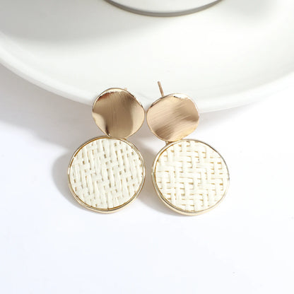 AENSOA Boho Handmade Geometric Wooden Drop Earrings