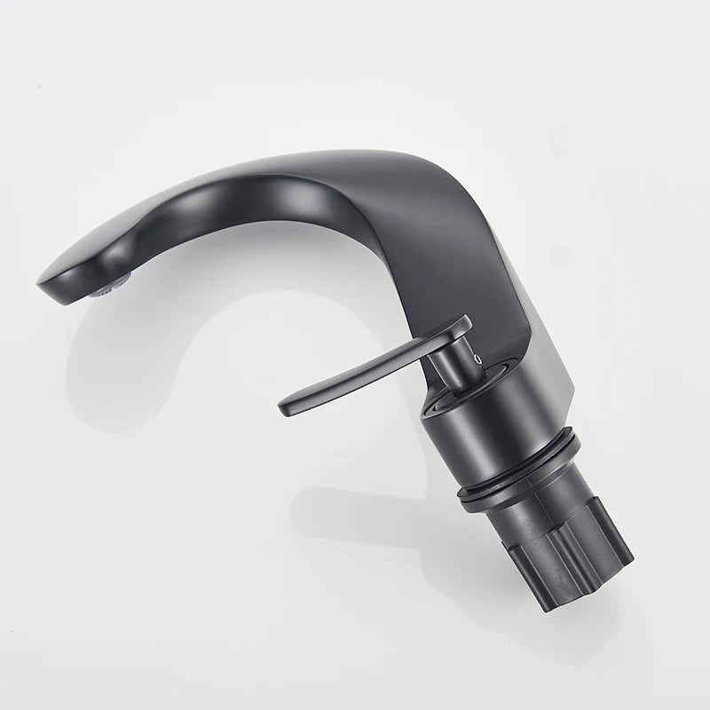 Matte Black Waterfall Bathroom Basin Mixer Tap