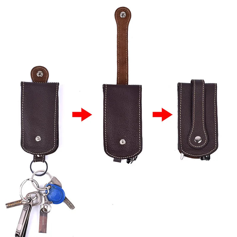 Genuine Leather Keychain Smart Key Holder