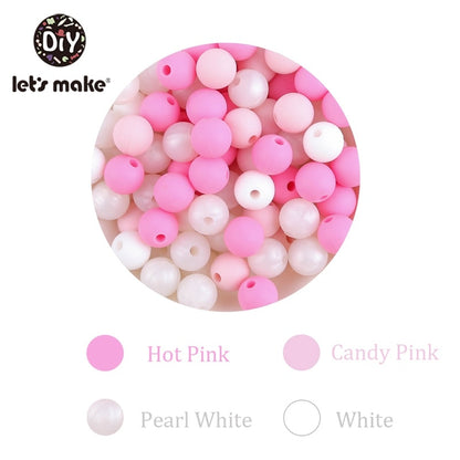 9mm 50pc Silicone Beads For Making Necklace