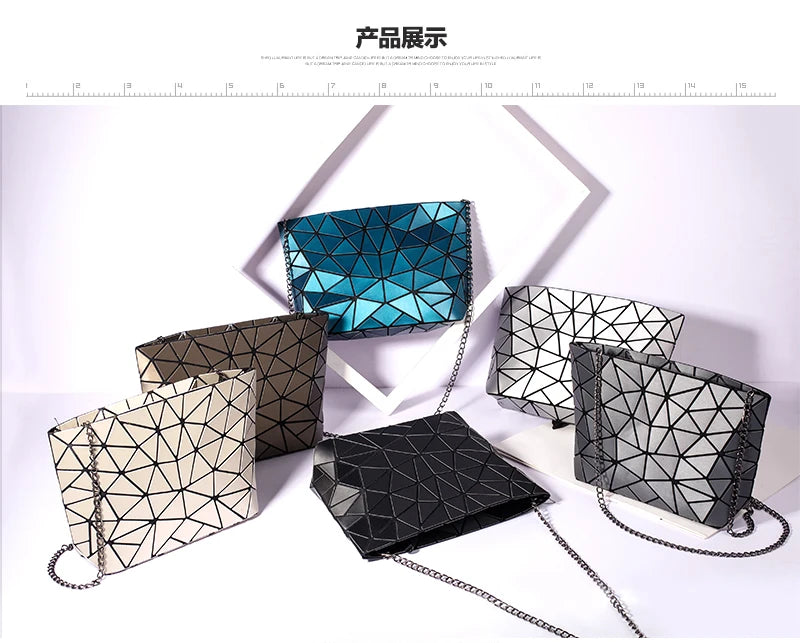 Geometric Chain Crossbody Shoulder Bag