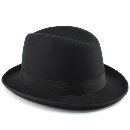 Wool Blend Homburg Hat