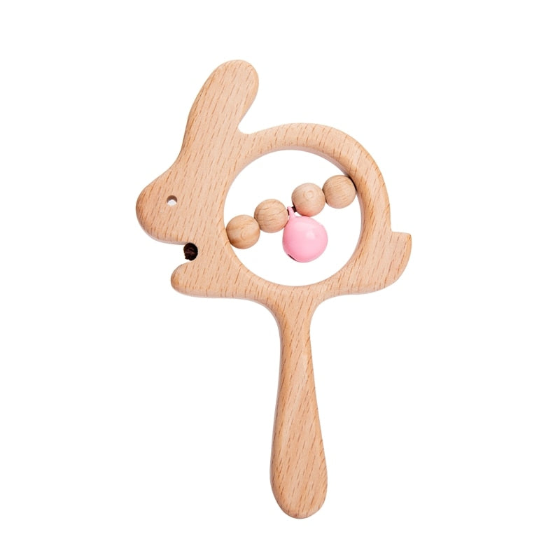 1PC Baby Wooden Rattle Beech