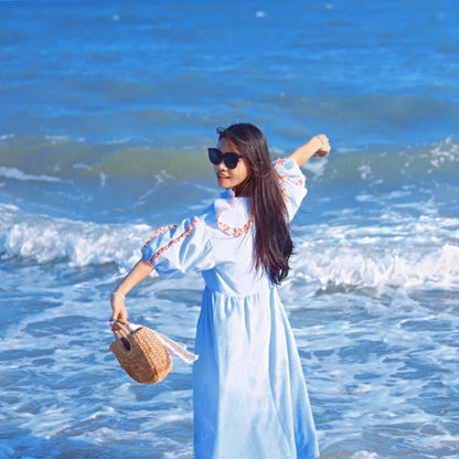 Handmade Half-Moon Straw Bag