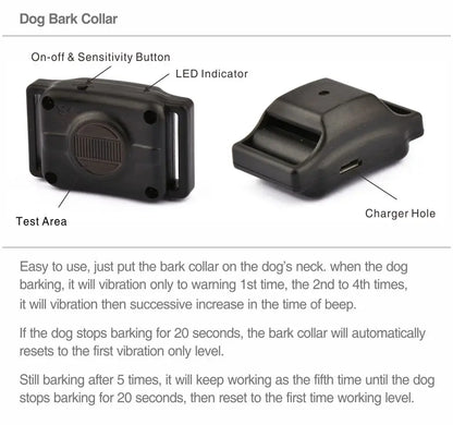 Humane No-Shock Anti-Bark Training Collar for Dogs