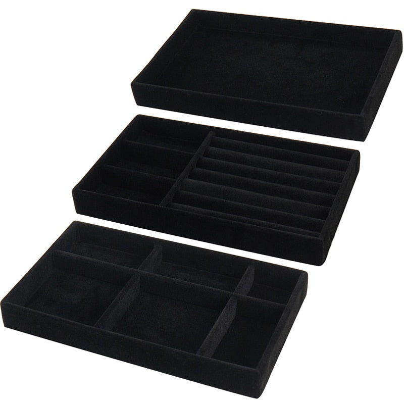 Fashion Portable Velvet  Jewelry Display Organizer Box