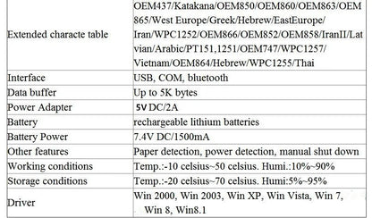 58mm Wireless Inkless POS Receipt Printer