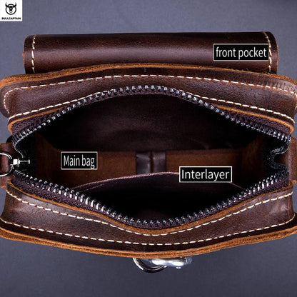 Crazy Horse Leather Waist Bag for Men