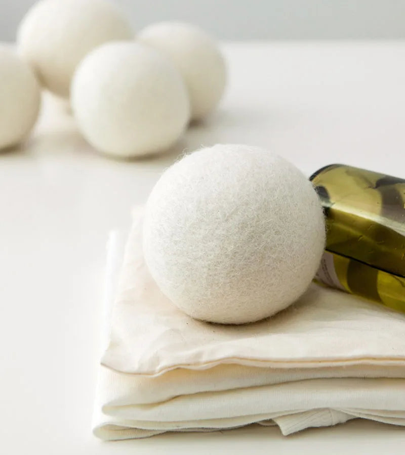 Natural Wool Dryer Balls – Reusable Laundry Fabric Softener Set