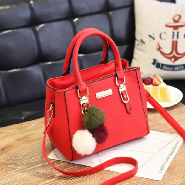 Large Capacity PU Leather Shopper Tote Bag