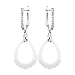 Women’s Ceramic & Stainless Steel Drop Earrings