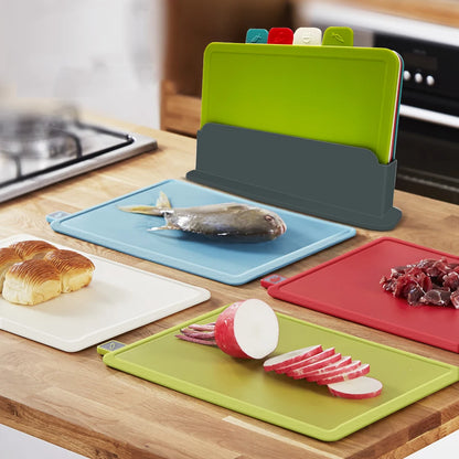 Color Coded Cutting Board Set with Holder