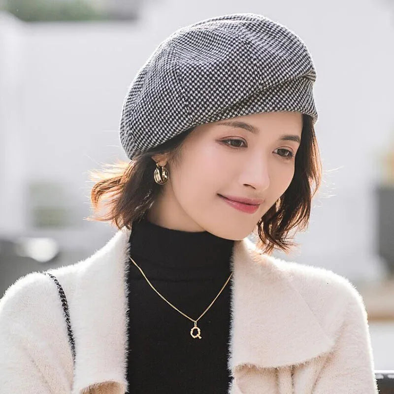 Elegant Women Plaid Beret