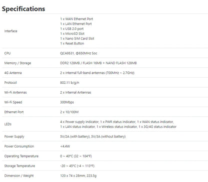 GL-XE300 OpenWrt Travel WiFi Hotspot with Battery