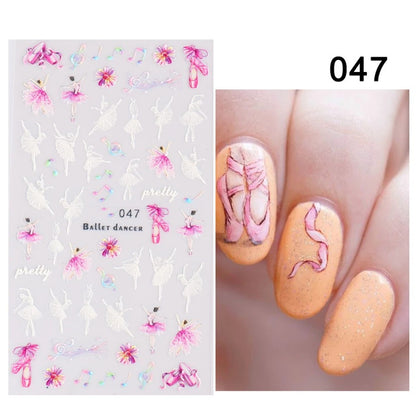 3D Acrylic Engraved  Nail Sticker