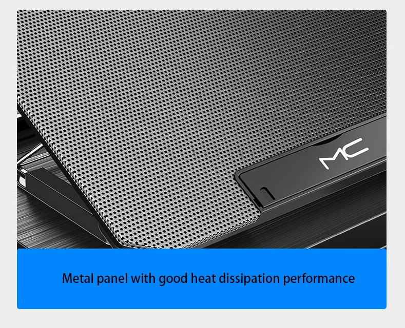 Adjustable Dual-Fan Laptop Cooler Stand with 2 USB Ports