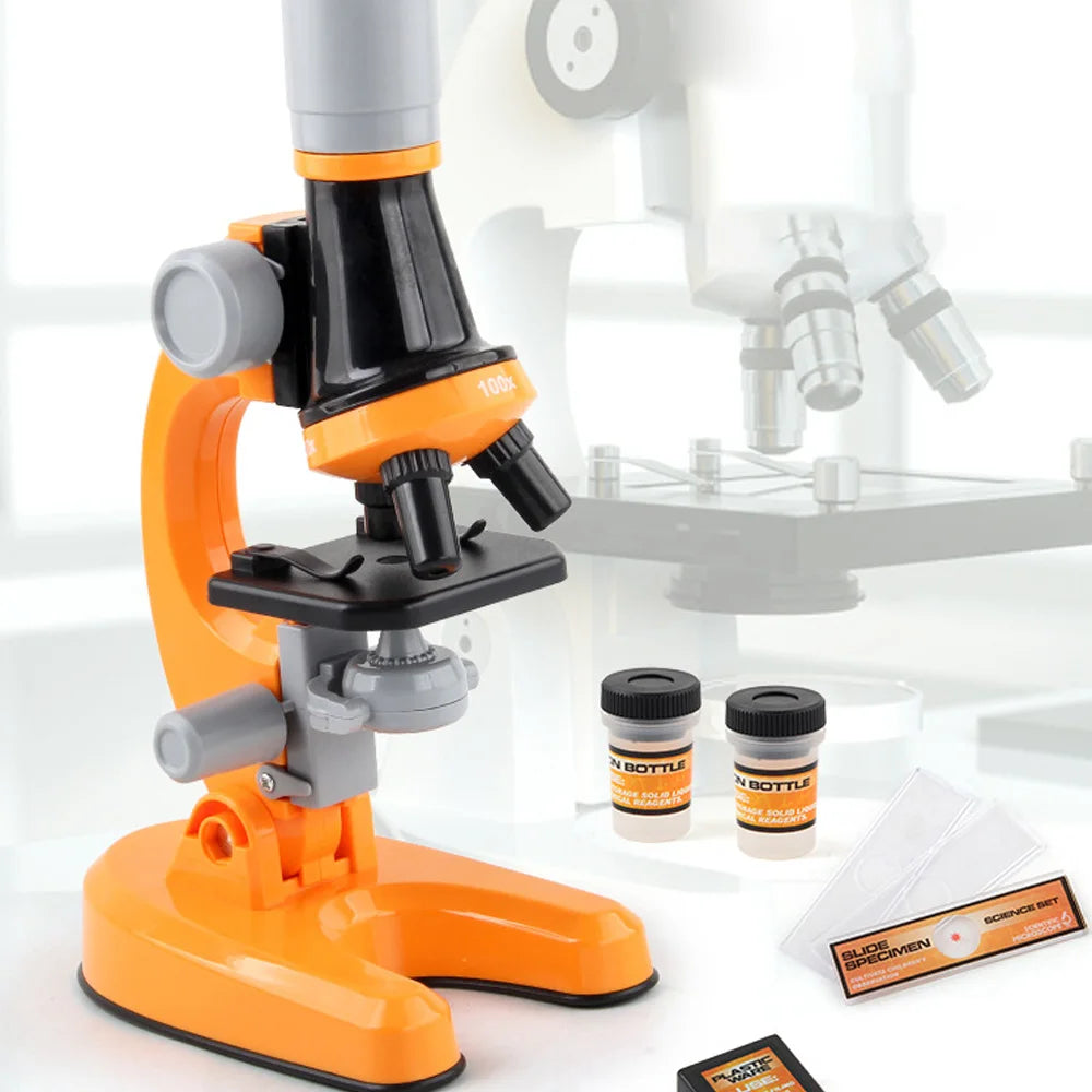 Kids Microscope Kit with LED Light 100X–1200X