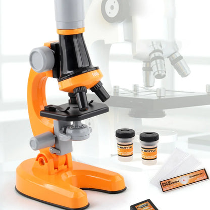 Kids Microscope Kit with LED Light 100X–1200X