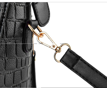 Crocodile Embossed PU Leather Tote Bag