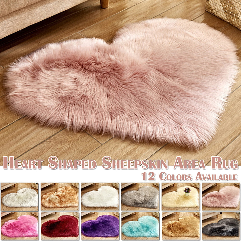 Heart Shape Fluffy Rugs  For Kids Bedroom