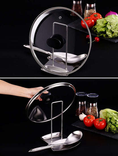 Stainless Steel Pot Lid & Utensil Holder