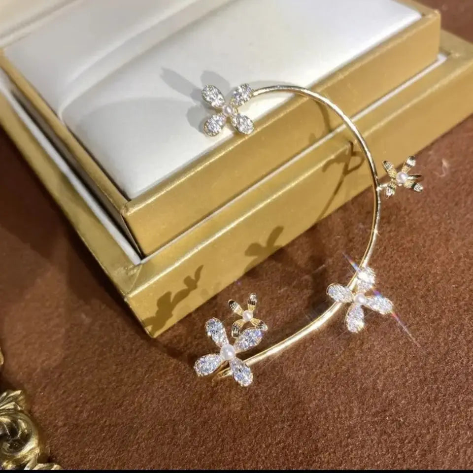 925 Silver Butterfly Clip Earrings