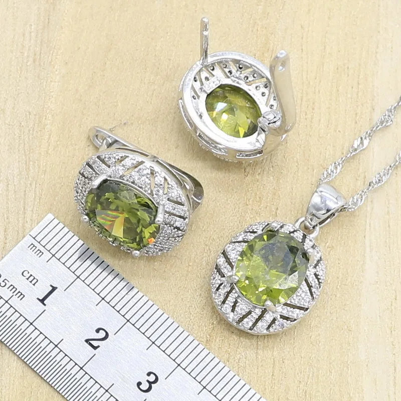 Zircon 925 Silver Jewelry Set