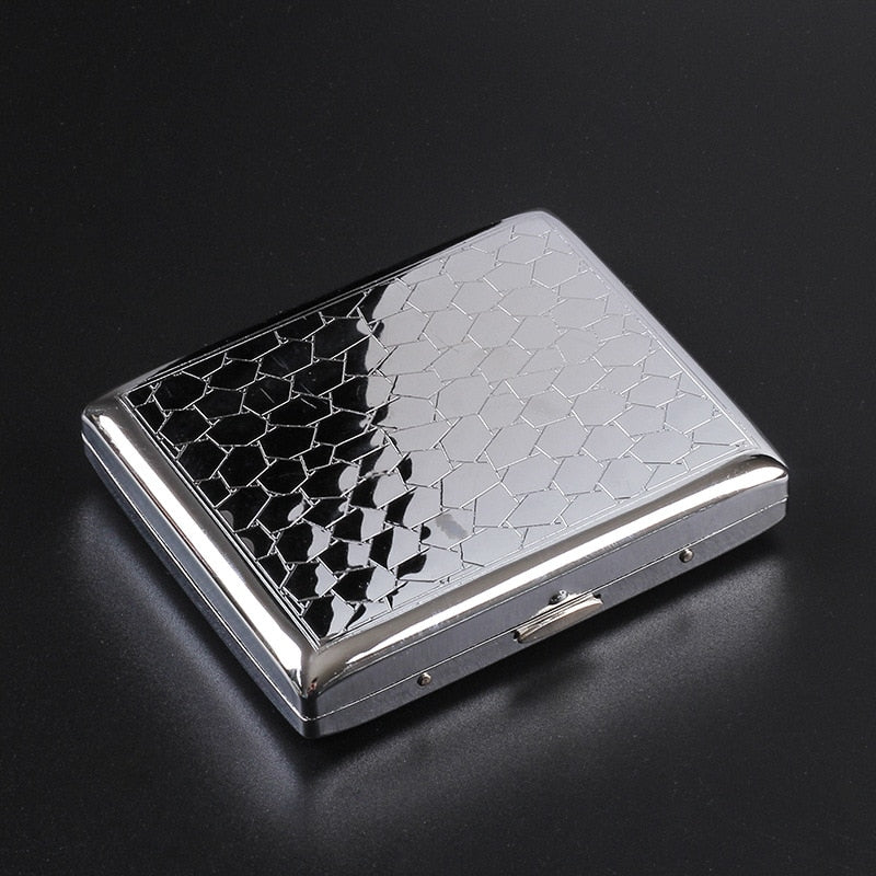 Silver Portable Metal Cigarette Case