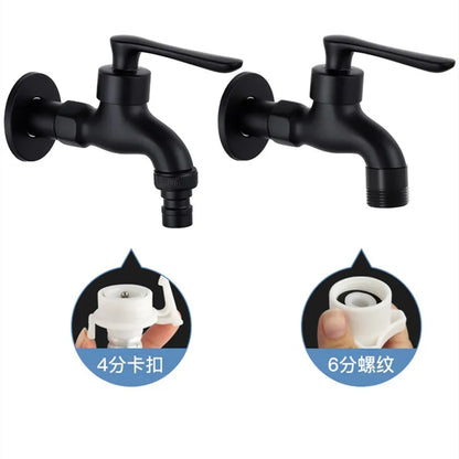 Black Wall Mounted Washing Machine Tap