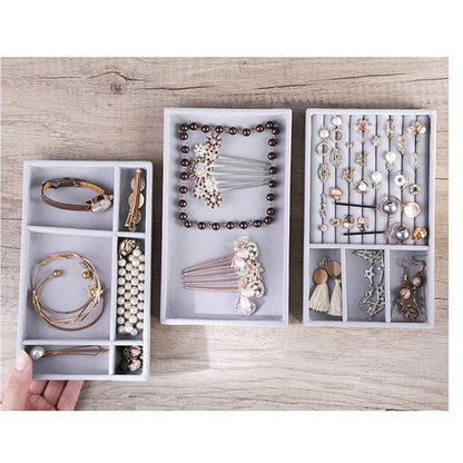 Fashion Portable Velvet  Jewelry Display Organizer Box